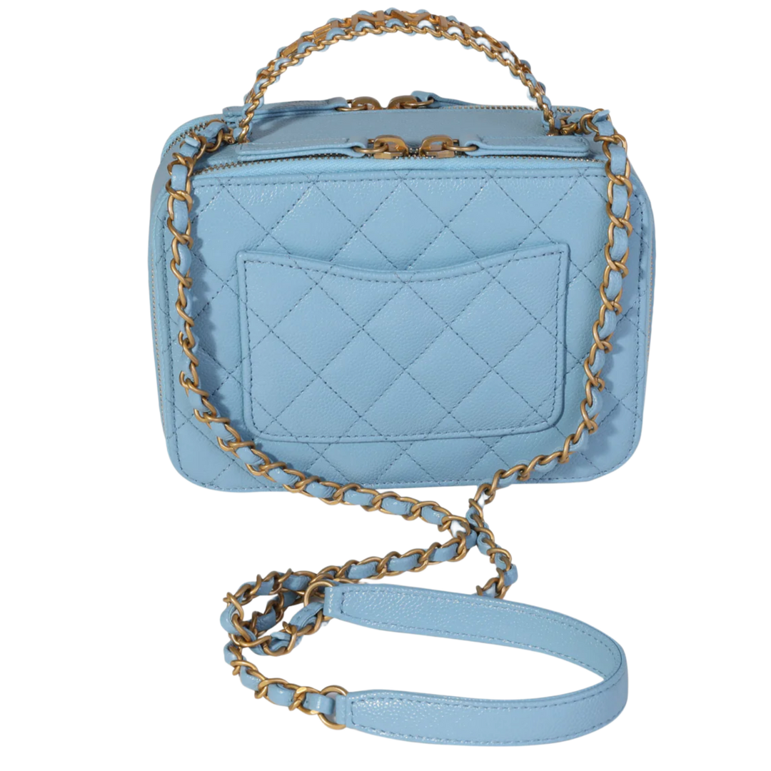 CHANEL 'LIGHT BLUE' 22S CAVIAR VANITY CASE