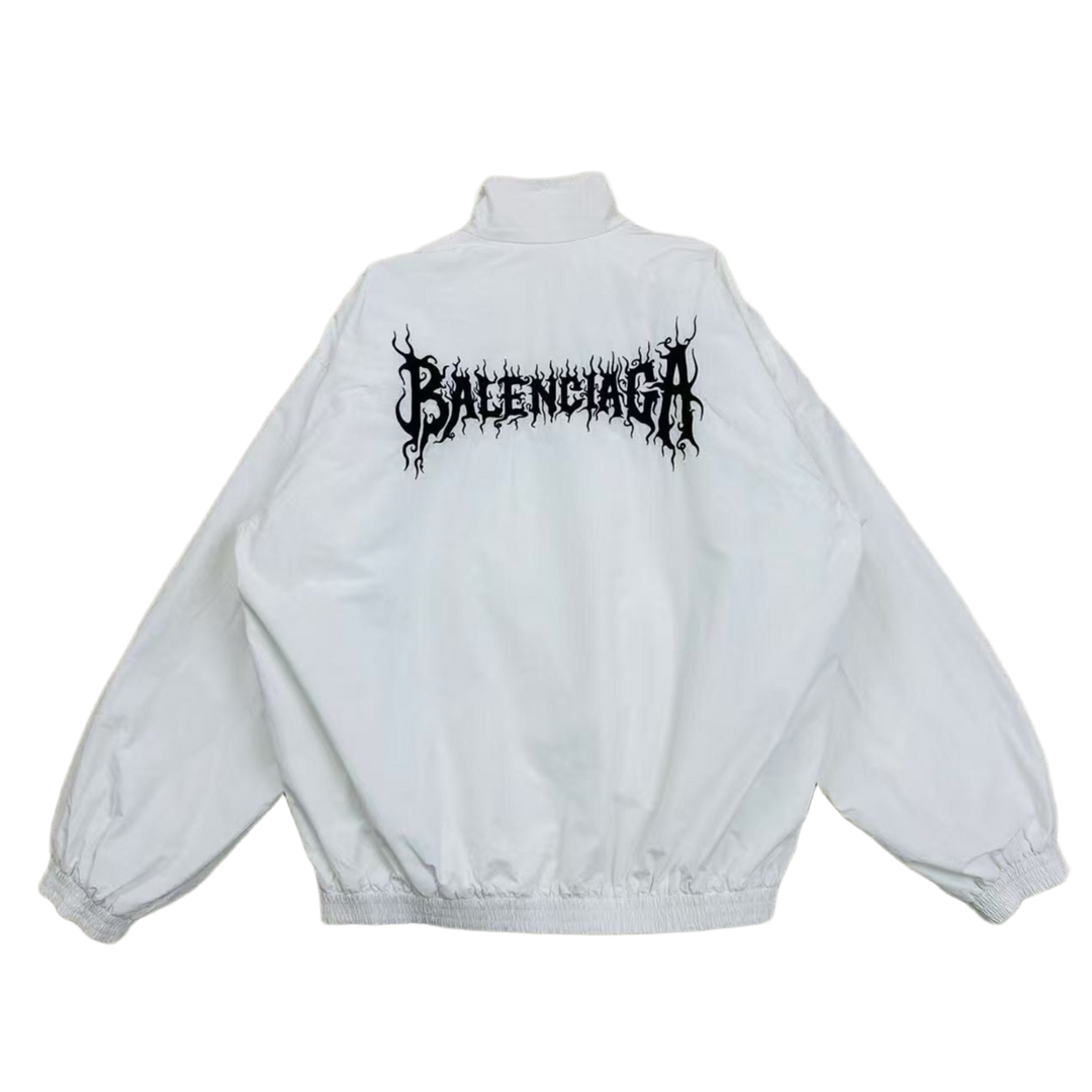 BALENCIAGA 'FLAME LOGO' SHERPA LINED JACKET