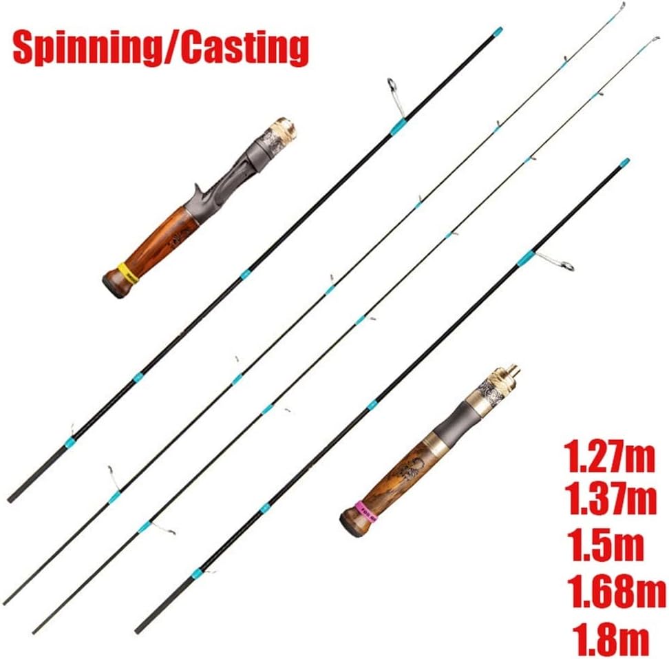 Ultralight Fishing Rod Carbon Fiber Spinning/Casting Fishing Rod UL Power Solid Wood Handle Solid Top Super Soft Fast Fishing Rod