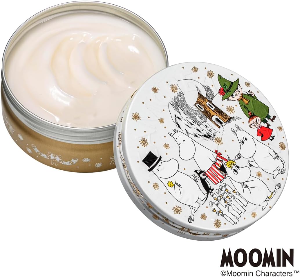 1597_MOOMIN WINTER HARMONY 2.6 oz (75 g), Steam Cream, Official, Made in Japan, Moisturizing, For Face, Body, Hands, Oatmeal, Natural Essential Oil, Natural Ingredients, Gift
