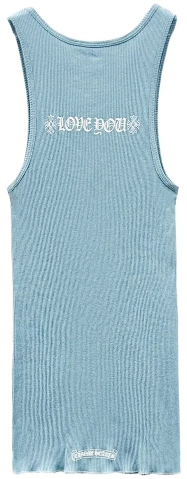 CHROME HEARTS 'LOVE YOU' BABY BLUE TANK TOP