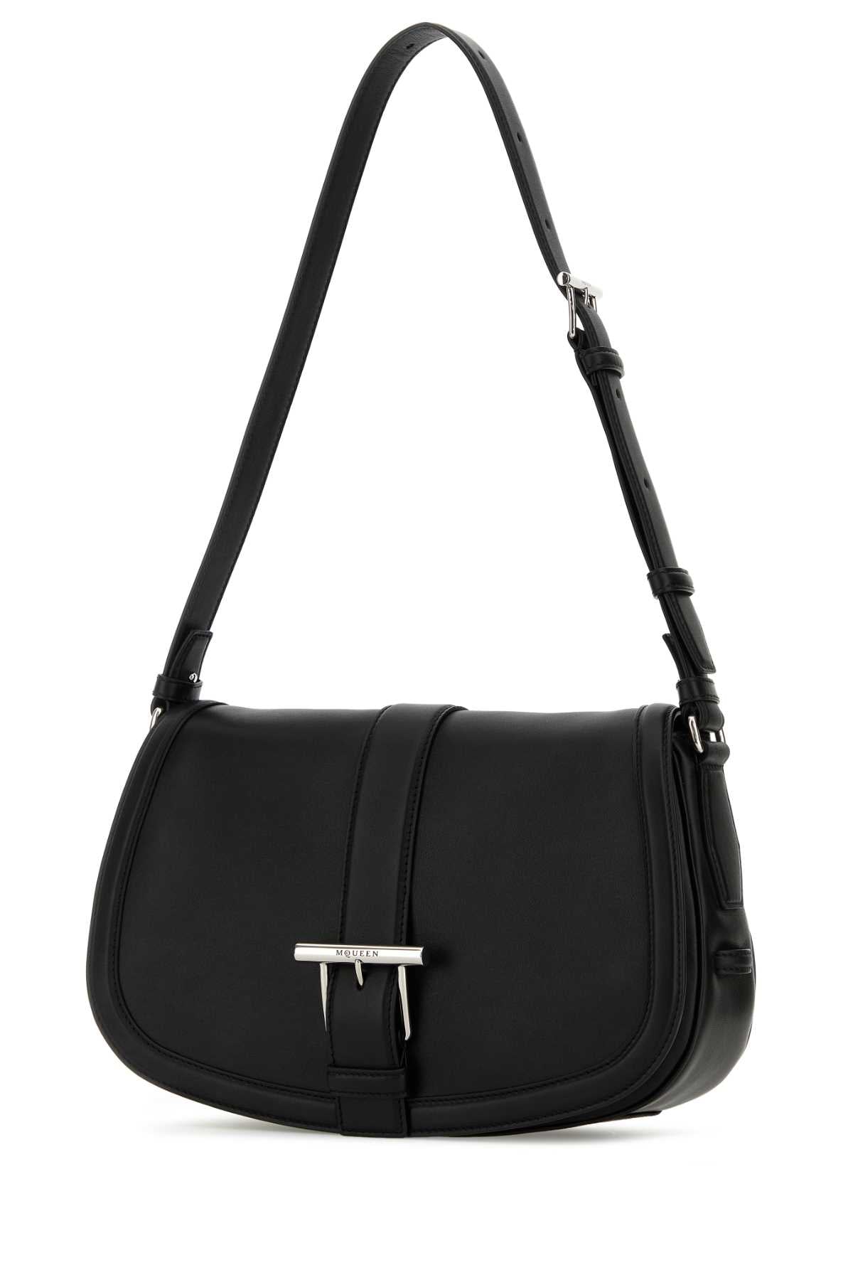 Alexander Mcqueen アレクサンダーマックイーンブラックレザーラージサッチェルクロスボディバッグ - Image 2