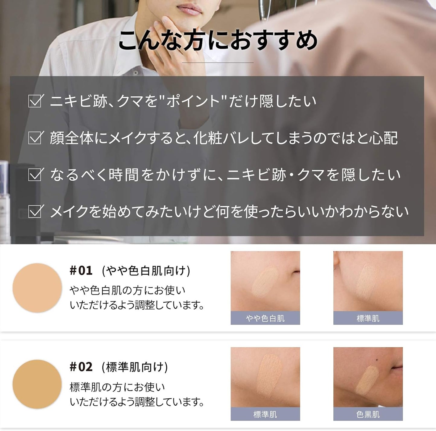 NULL Concealer for Redness Bears, Pores & Acne Scars #02 for Standard Skin Tones 4g