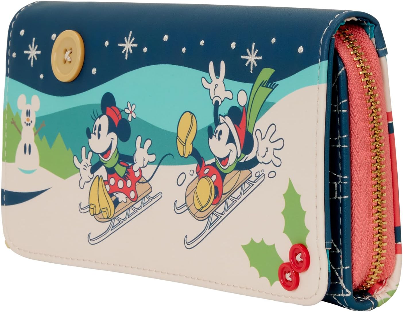 Loungefly Disney Mickey y Minnie Vacaciones Cartera con solapa