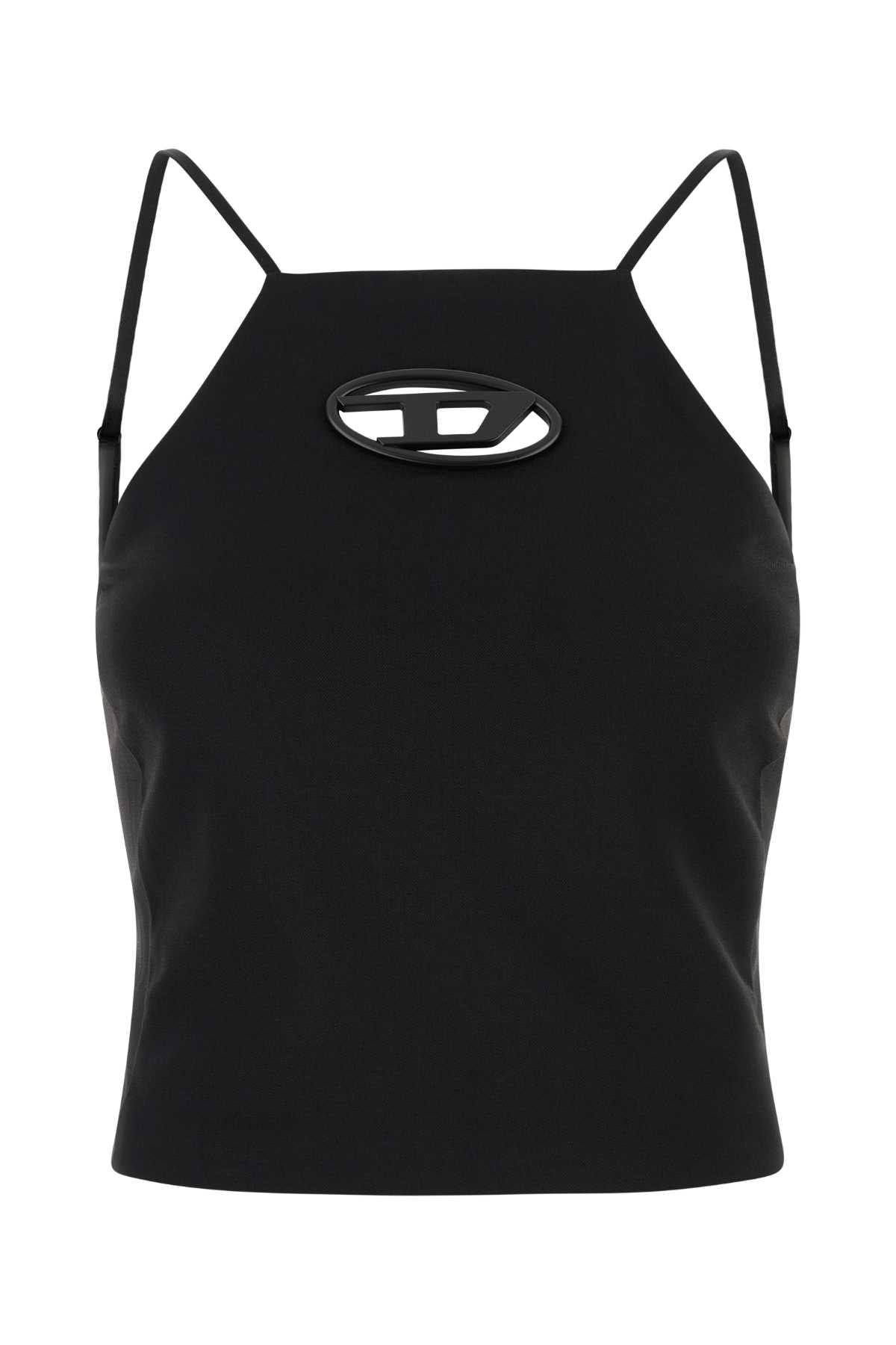Diesel ディーゼルブラックストレッチポリエステルブレンドTワイットトップ - Image 2