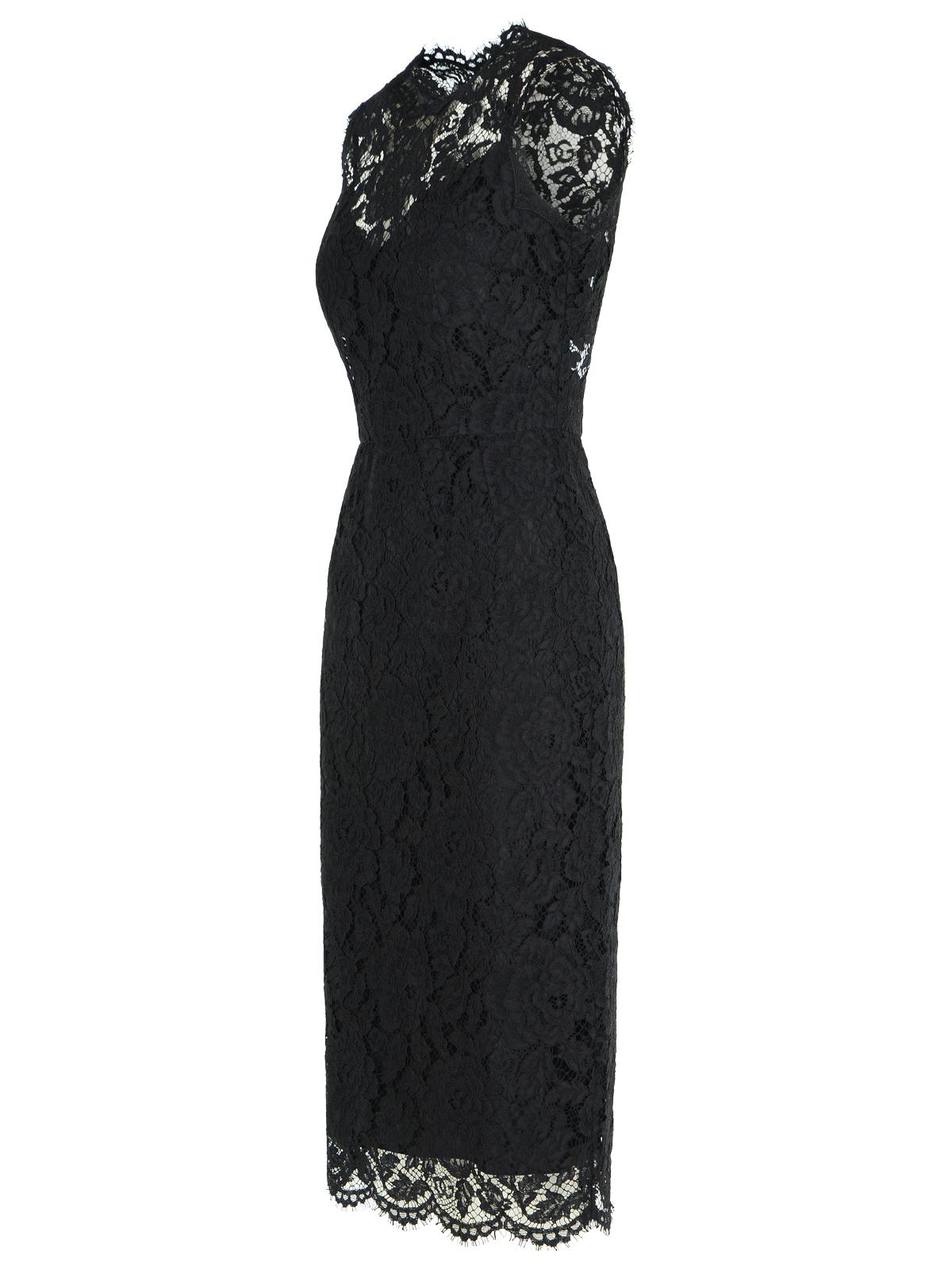 Dolce  Gabbana ドルチェ＆ガッバーナ「ロングエット」ブラックストレッチレースドレス - Image 2