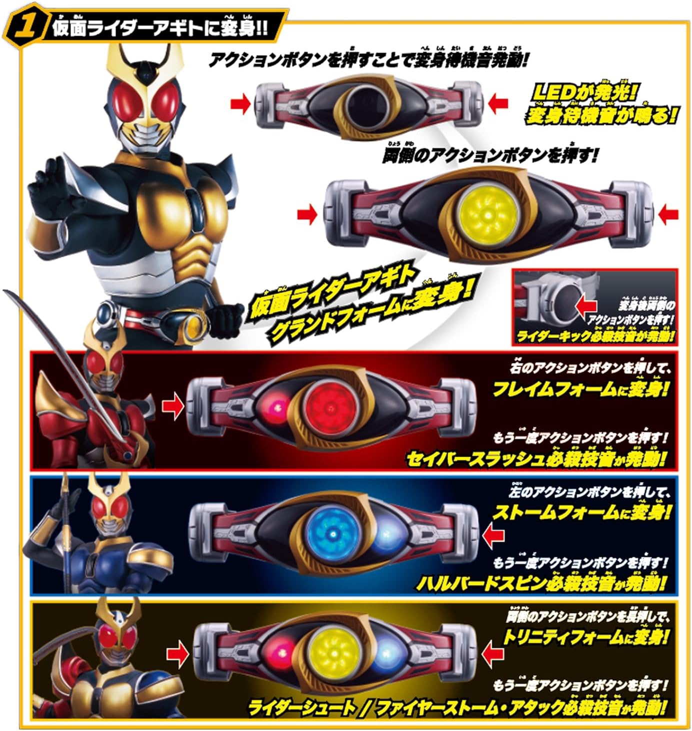 BANDAI SUPER BEST EX DX Transformation Belt Altering Shining Set, Suitable for Ages 8 and Up, Kamen Rider Agito