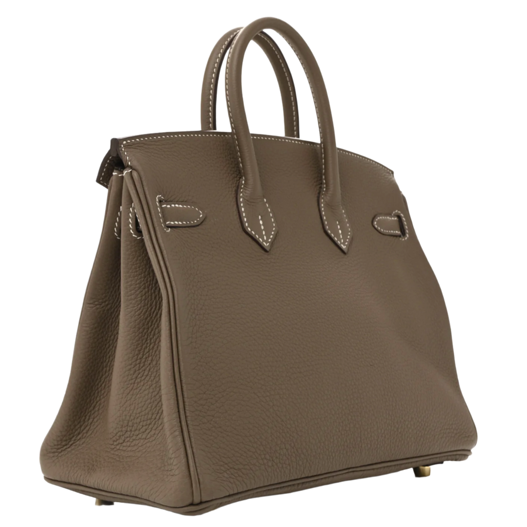 HERMÈS 'ETOUPE' TOGO BIRKIN 25 BAG