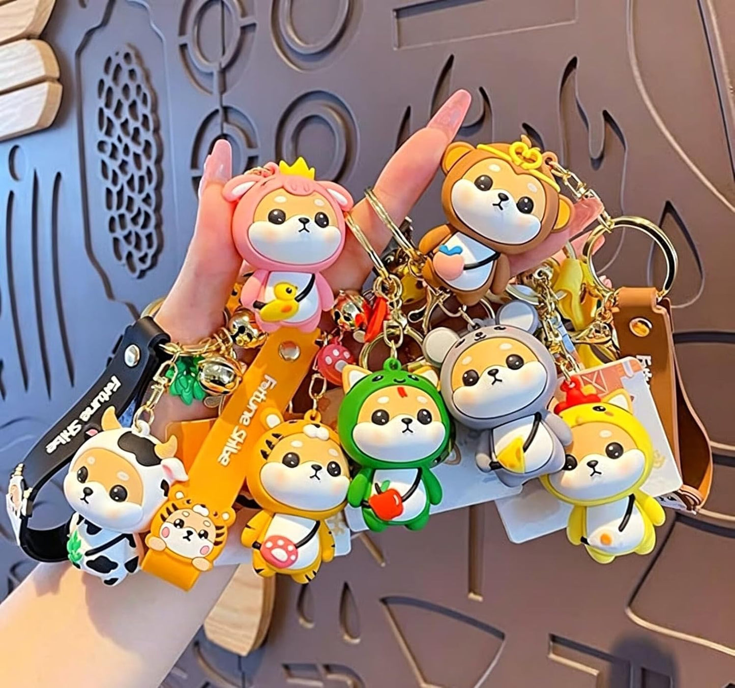 [AIXUAN] Cute Idea Chinese Zodiac Motif Lucky Animal Shiba Inu Pendant Keychain Keychain, Keyring Lovers Valentine's Day Present Pendant Handbag Rucksack Car Key Wrist Strap (Dog)