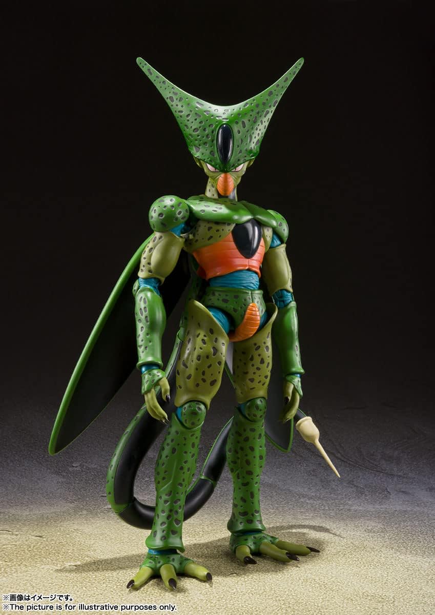 TAMASHII NATIONS S.H. Figuarts Dragon Ball Z Cell 1st Form (Resale Version), Approx. 6.7 inches (170 mm), PVC & ABS, Pre-painted Action Figure
