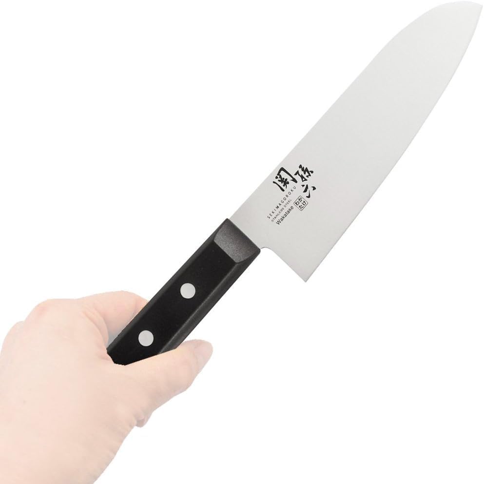 Kai KAI Santoku Knife, Seki Magoroku, Stainless Steel, 6.5 inches (165 mm), Dishwasher Safe, Made in Japan