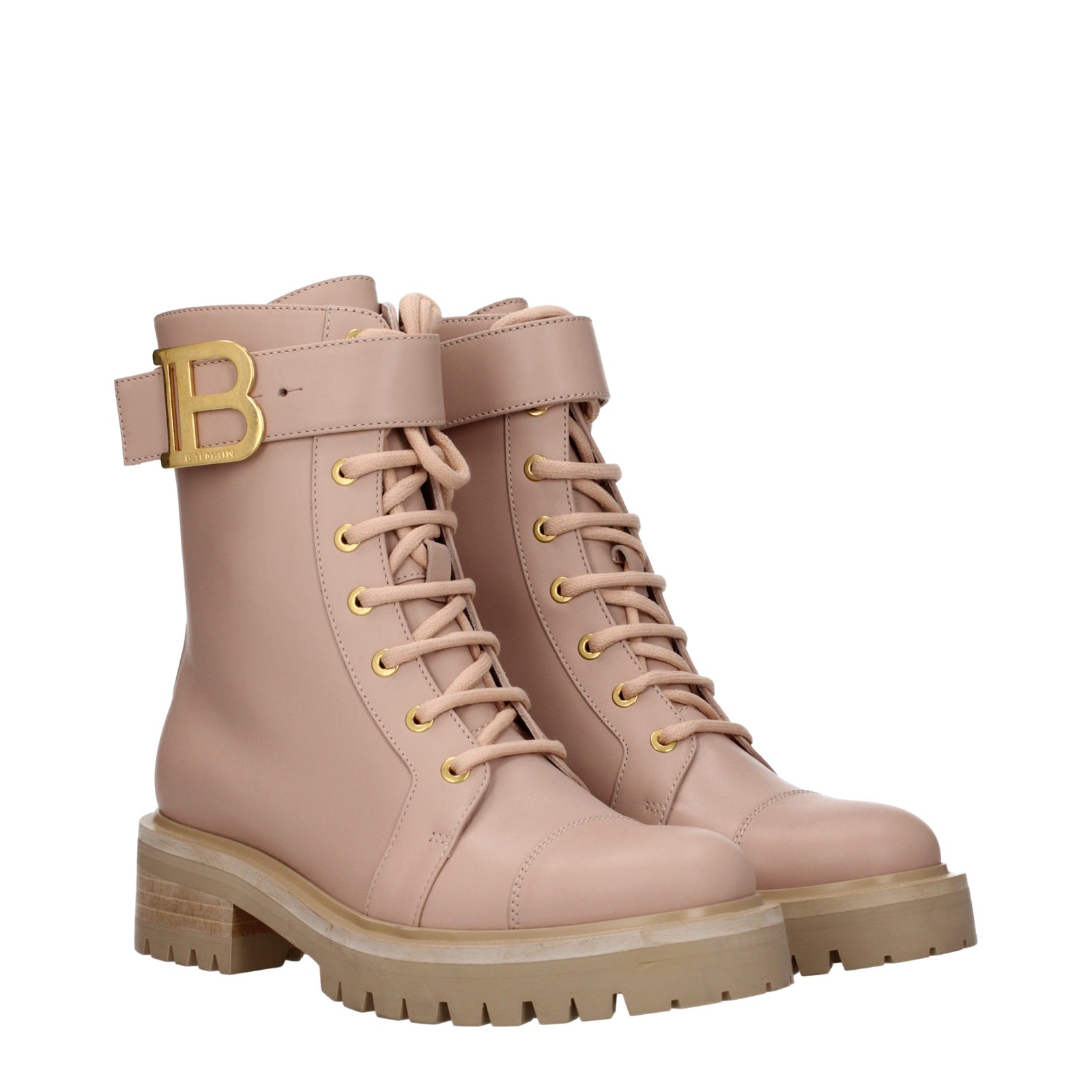 Balmain Boots Women Leather Beige - Image 2