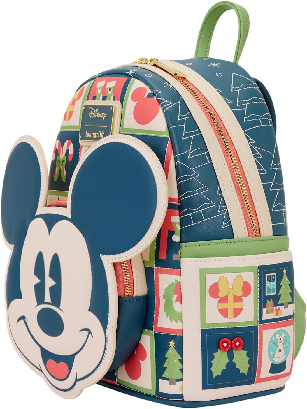 Loungefly Mini mochila navideña de Mickey y Minnie de Disney