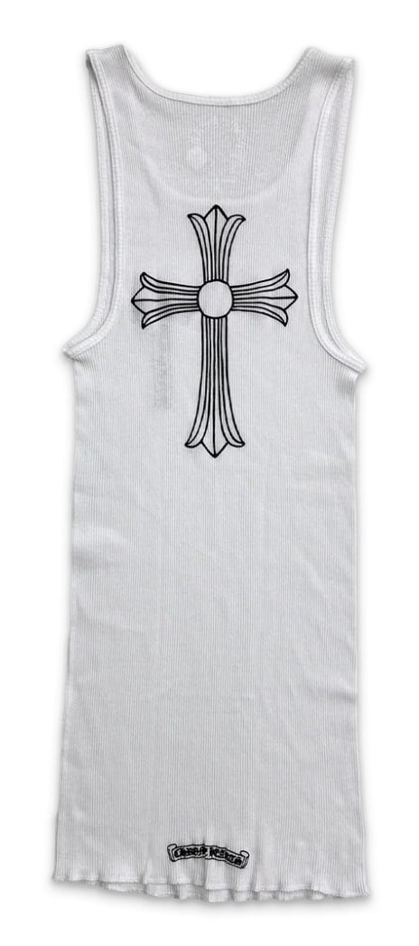 CHROME HEARTS 'WHITE' T BAR CROSS TANK TOP