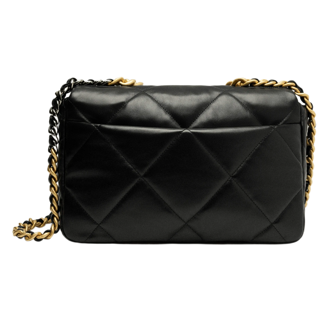 CHANEL 19 'BLACK' LARGE LAMBSKIN BAG