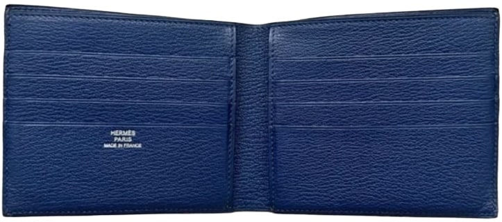 HERMÈS PORTEFEUILLE MC2 COPERNIC EXOTIC OSTRICH LEATHER BIFOLD WALLET