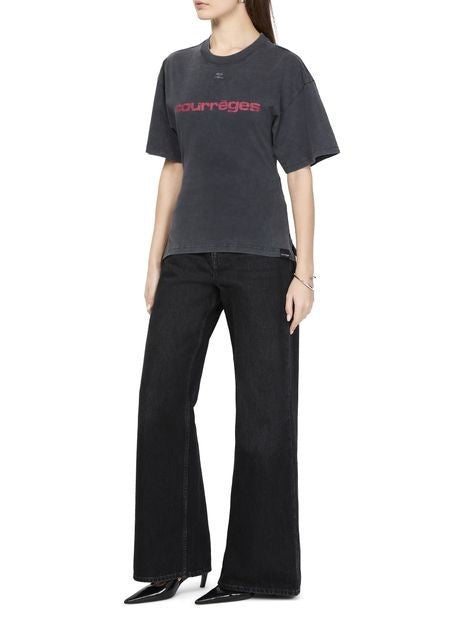 COURREGES ベルト付き プリント入り ストーンTシャツ - Image 2