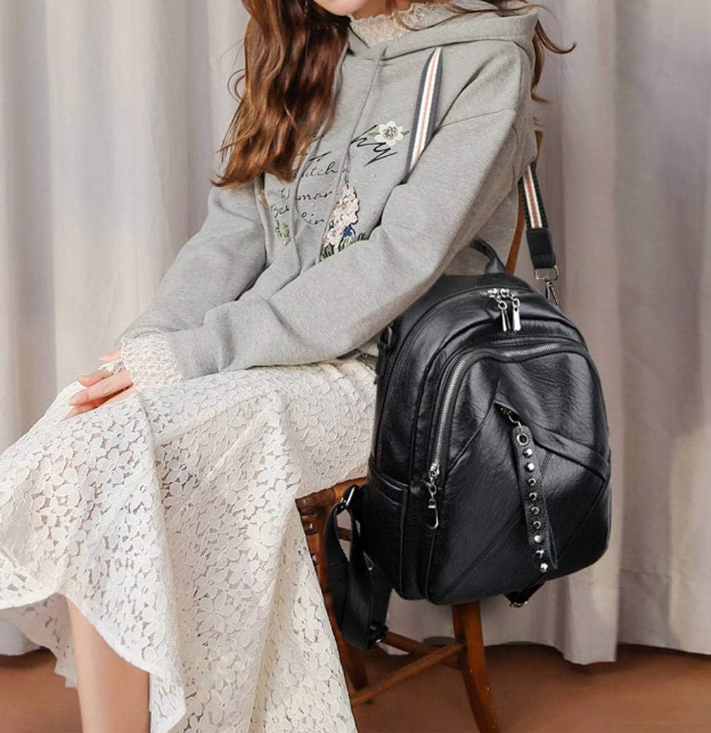 BUKESIYI Women's Backpack Handbags PU Leather Anti-theft Worn Shoulder Strap Original Elegant Brand FR78196 Black