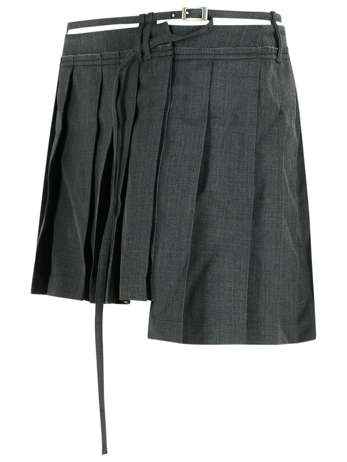 Acne Studios にきびスタジオダークグレーウールブレンドプリーツスカート - Image 2
