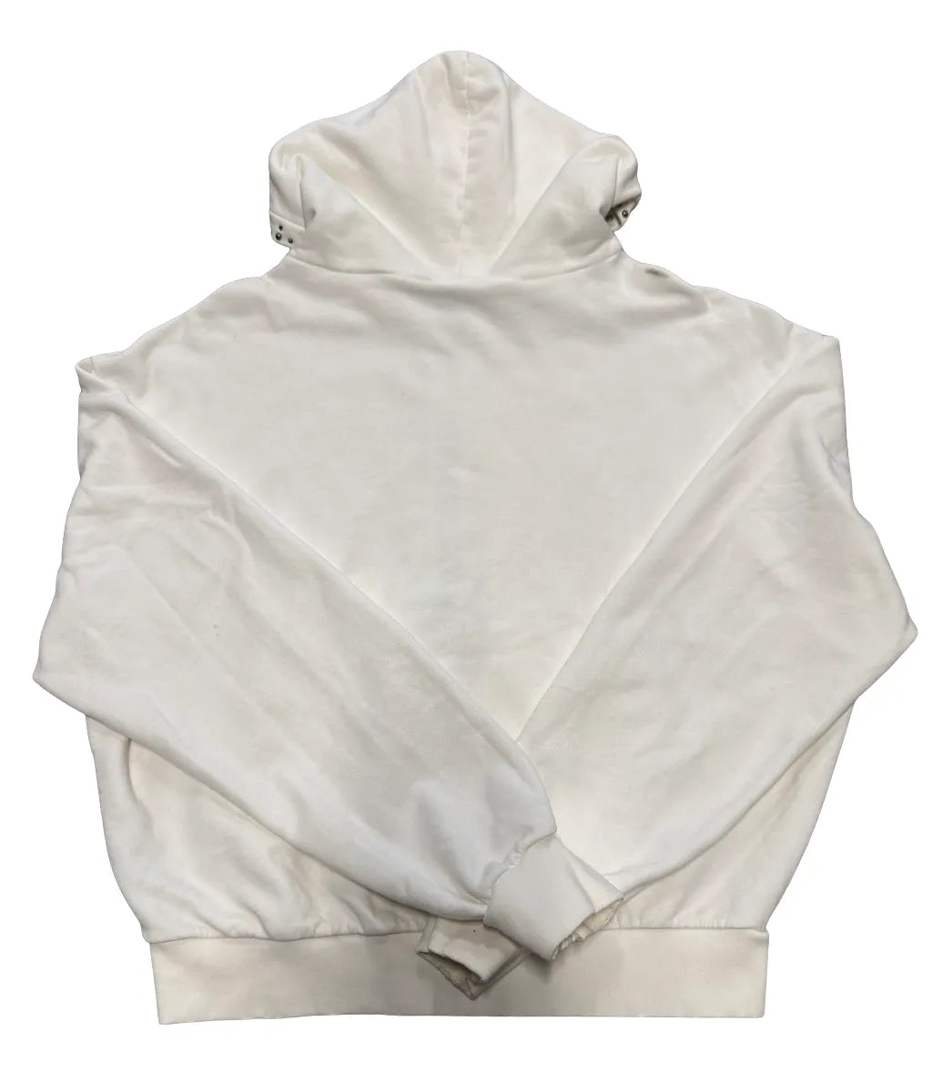 BOSSI 'BONES' RHINESTONE WHITE ZIP UP HOODIE
