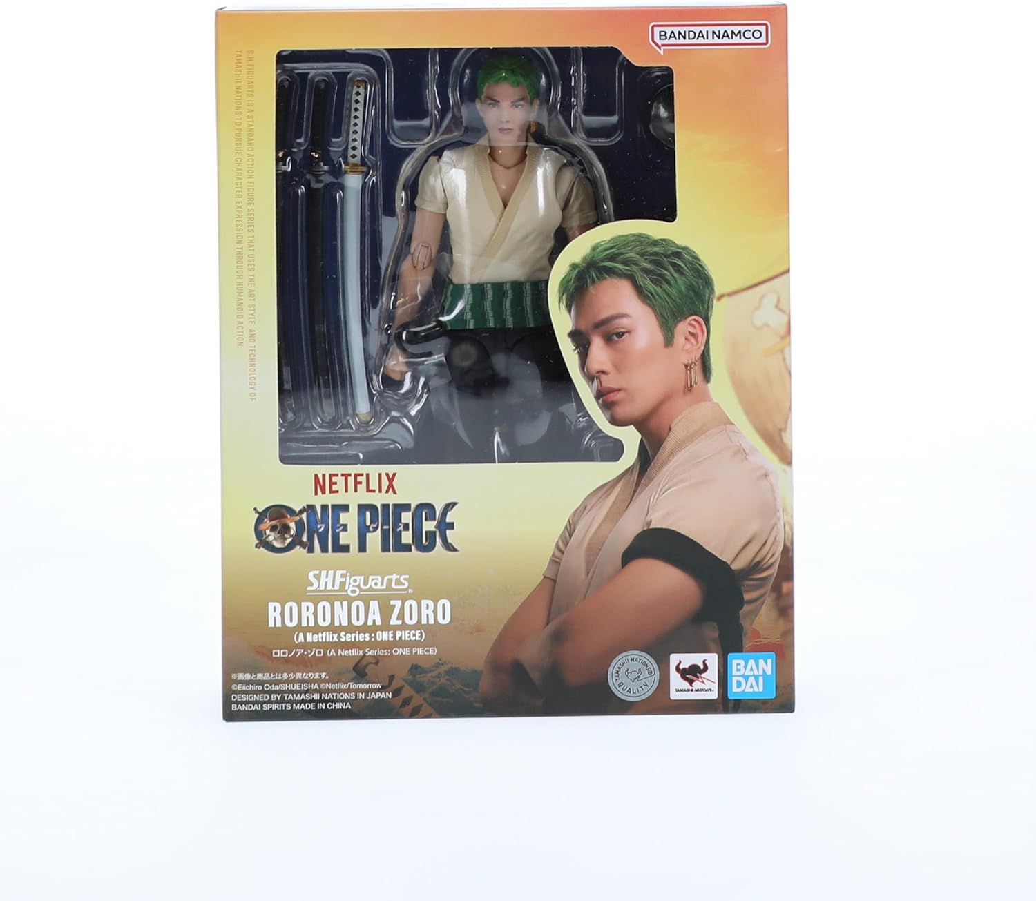 S.H. Figuarts Roronoa Zoro (A Netflix Series: One Piece), Approx. 5.7 inches (145 mm), PVC & ABS, Pre-painted Action Figure