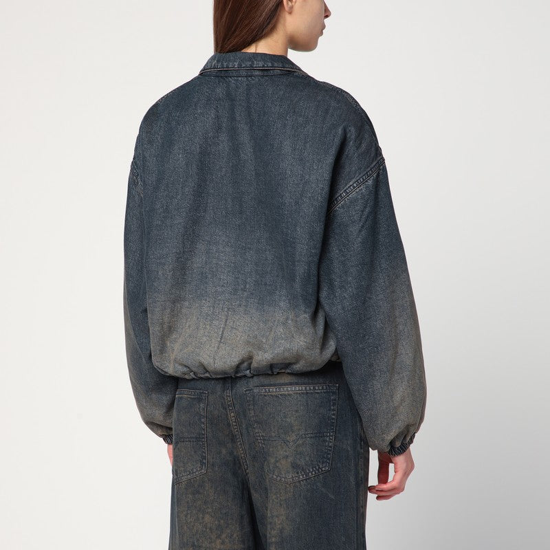 Diesel 色あせた効果のあるミディアムブルーのディーゼルデフラワージャケット - Image 2