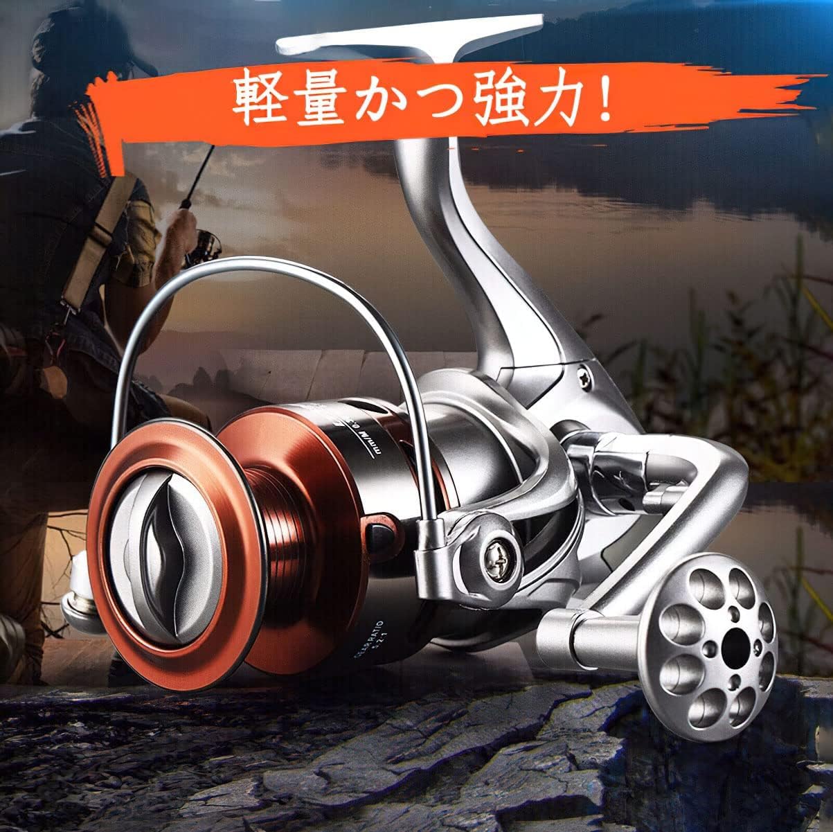 スピニングリール 3000 リール 3000 釣り リール 軽量リール ギア比5.2:1 左右交換ハンドル 遠投 淡水釣り 海釣り 全魚種対応 釣り具 3000番