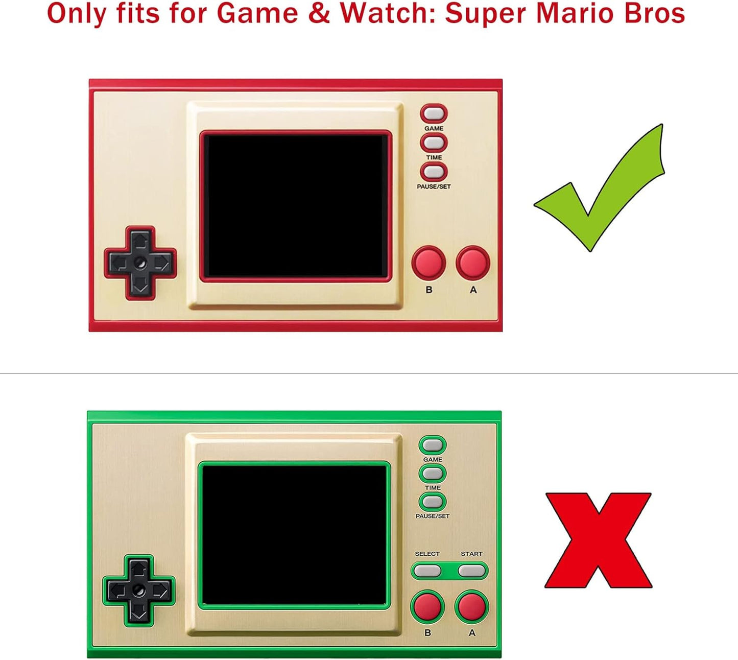 PlayVital Translucent Clear Silicone Cover Protective Case Skin for Nintendo Games & Watch: Super Mario Bros with 2 Screen Protectors