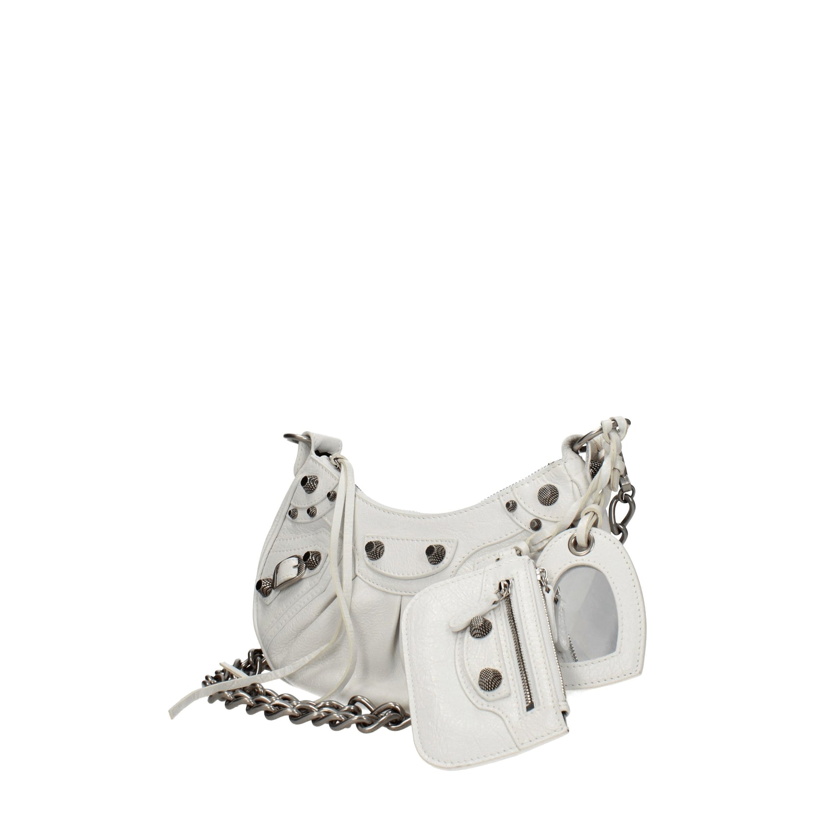 BalenciagaショルダーバッグLe Cagole Donna Pelle Bianco/Bianco Ottico - Image 2
