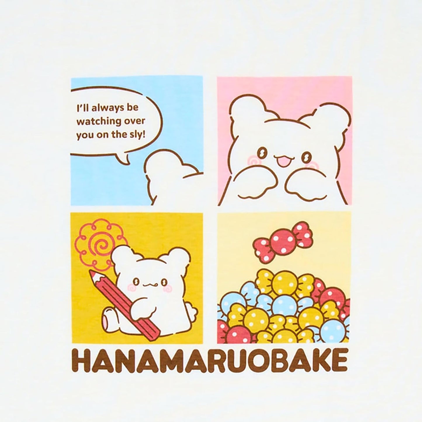 SANRIO Oversized T-Shirt Hanamaru Ghost Main Body: 65% Polyester, 35% Cotton; Ribbed Portion: 62% Polyester, 33% Cotton, 5% Polyurethane 607941