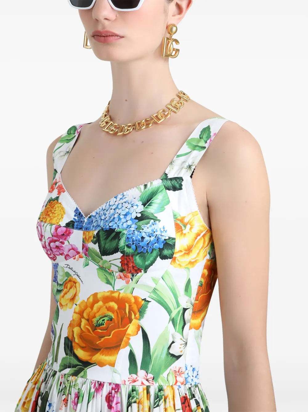 Dolce  Gabbana ドルチェ＆ガッバーナフローラルミディドレス - Image 2