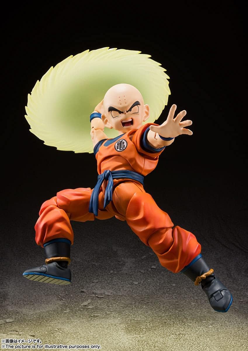 BANDAI SPIRITS S.H. Figuarts Dragon Ball Z Kuririn - Earthlings Strongest Man - Approx. 4.5 inches (115 mm), PVC & ABS Pre-painted Action Figure