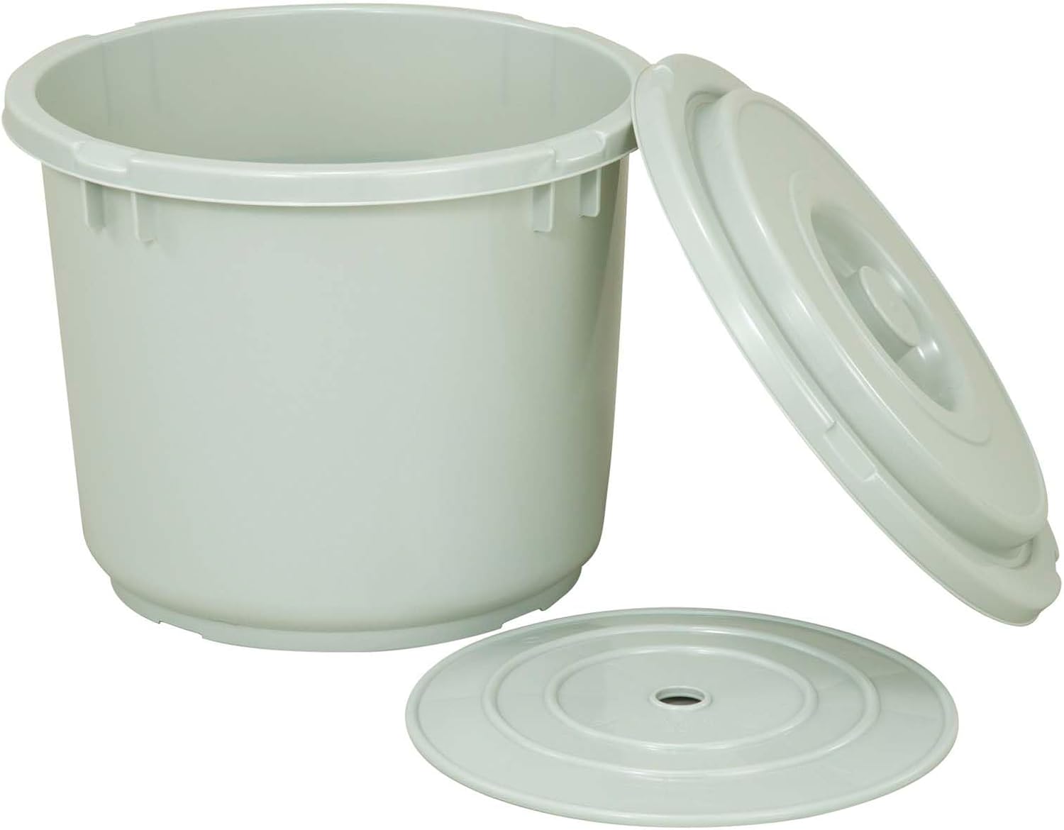 TONBO Shinki Gosei Dragonfly Pickling Container with Lid, 5 Type, Gray, Diameter 9.4 x Height 7.7 inches (24 x 19.5 cm), Made in Japan