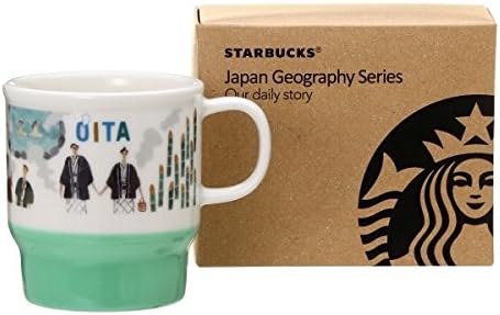 Starbucks Staba, Japan Limited, Oita Limited Mug, Renewal Design, Japanese Style, Hot Springs, Saneyama, Takaraku, OHITA Local Limited, White, Green, Mug, Ceramic, 12.8 fl oz (355 ml)