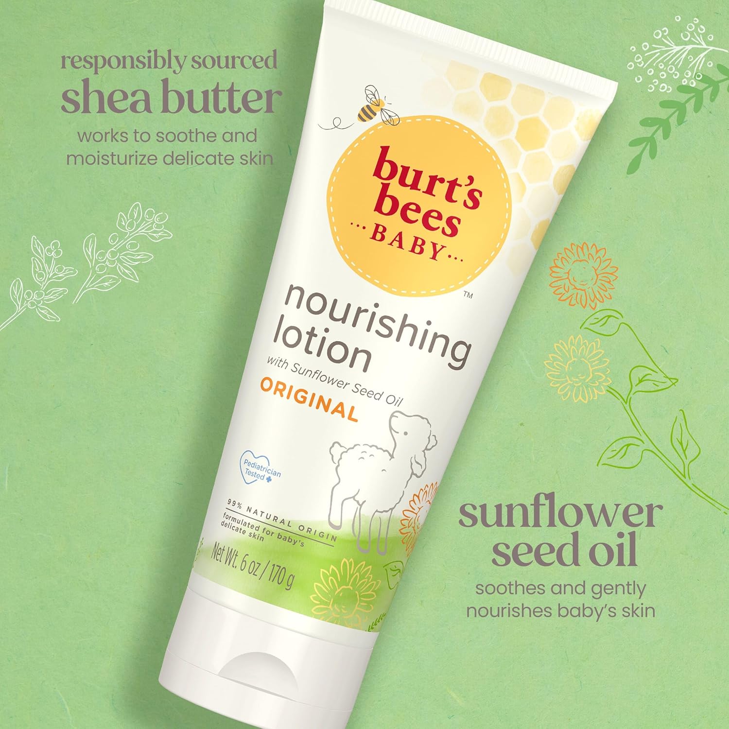 Loción sin fragancia de abeja bebé, de Burt's Bees, 6 fl oz, -3246, 3, 3