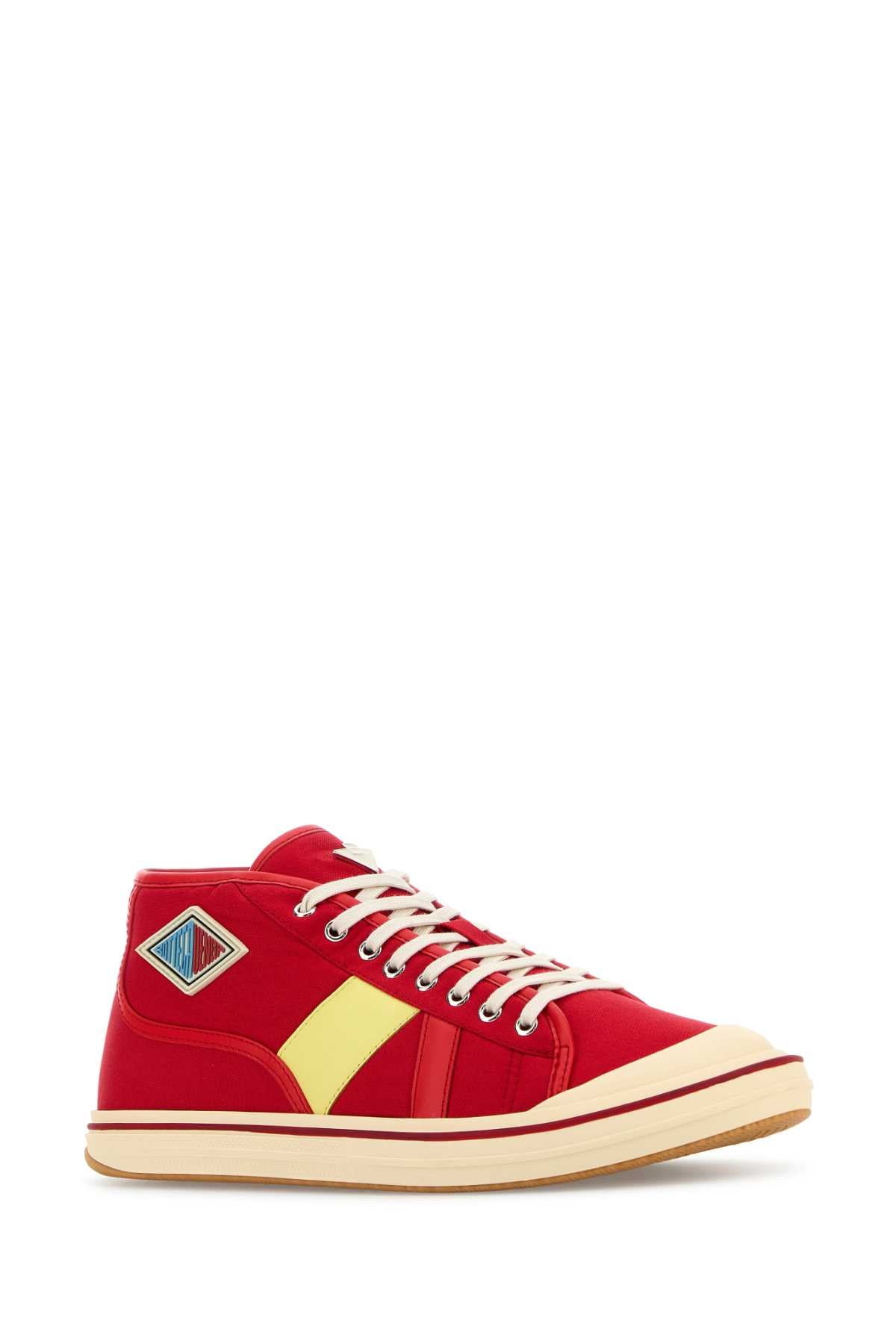 Bottega Veneta Red Canvas Summer Sneakers - Image 2