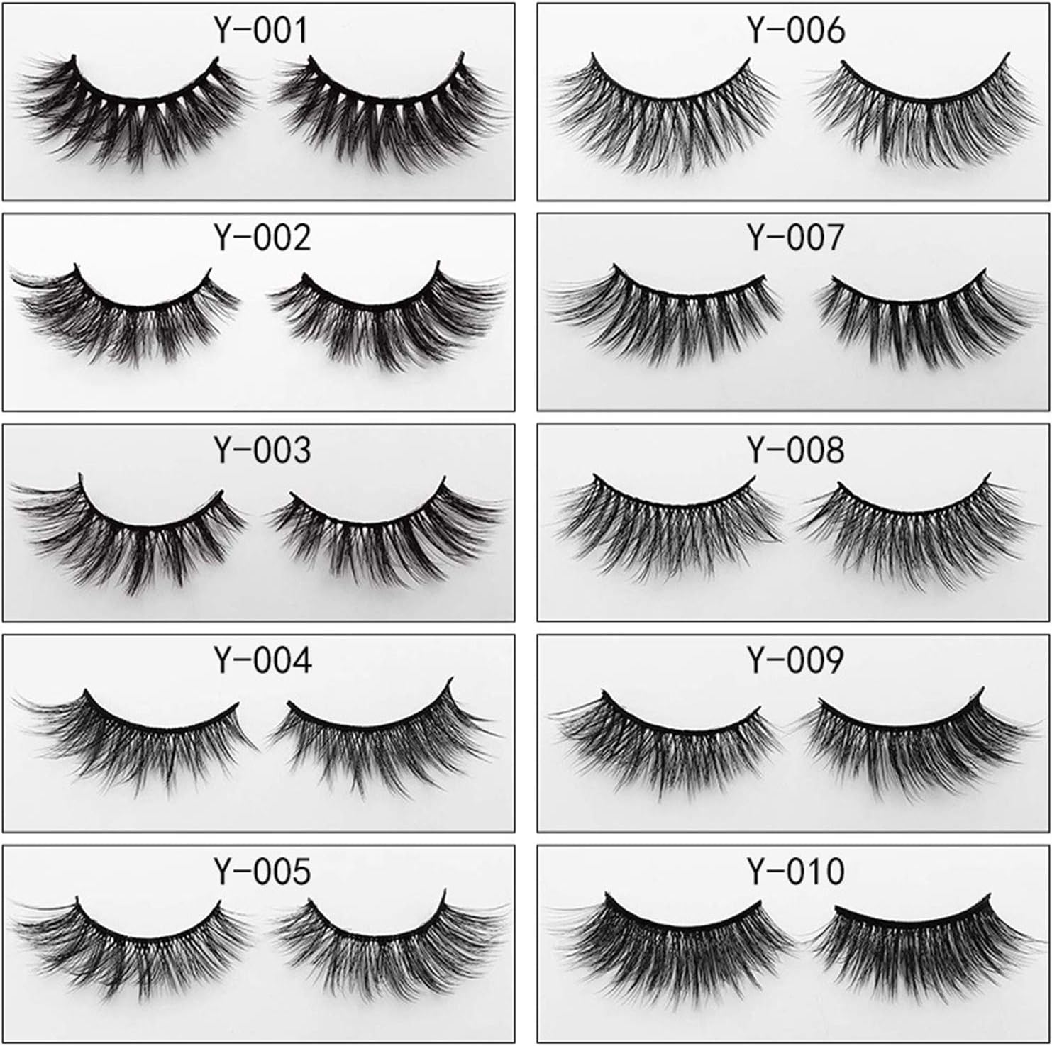 LUCHUAN 10 Pairs False Eyelashes Natural Look Natural Look Natural False Eyelashes Mink False Eyelashes A Glamorous Volume Eyelash Fluffy Long Eyelashes 3D Reusable Black (Y006)