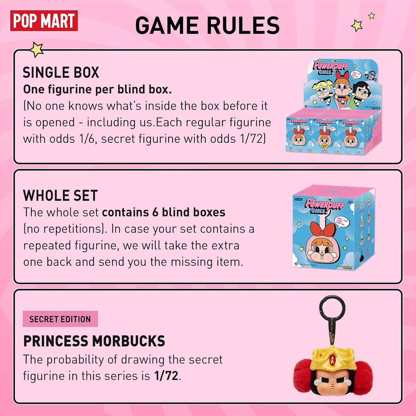 POP MART Crybaby x Powerpuff Girls Series - Vinyl Face Plush Blind Box Figure, Crybaby Blind Box Figure, Random Design Action Figure, Collectible Toy, Home Decoration, Single Box
