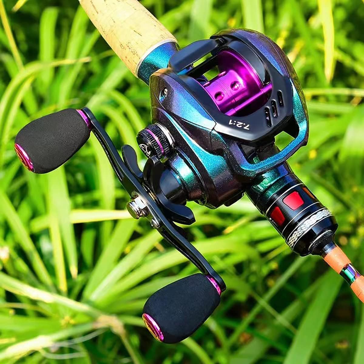 Bait Reel Sea Bass Fishing Right Handle Max Drag Force 6kg Gear Ratio 7:2:1 Lightweight Casting (Right)