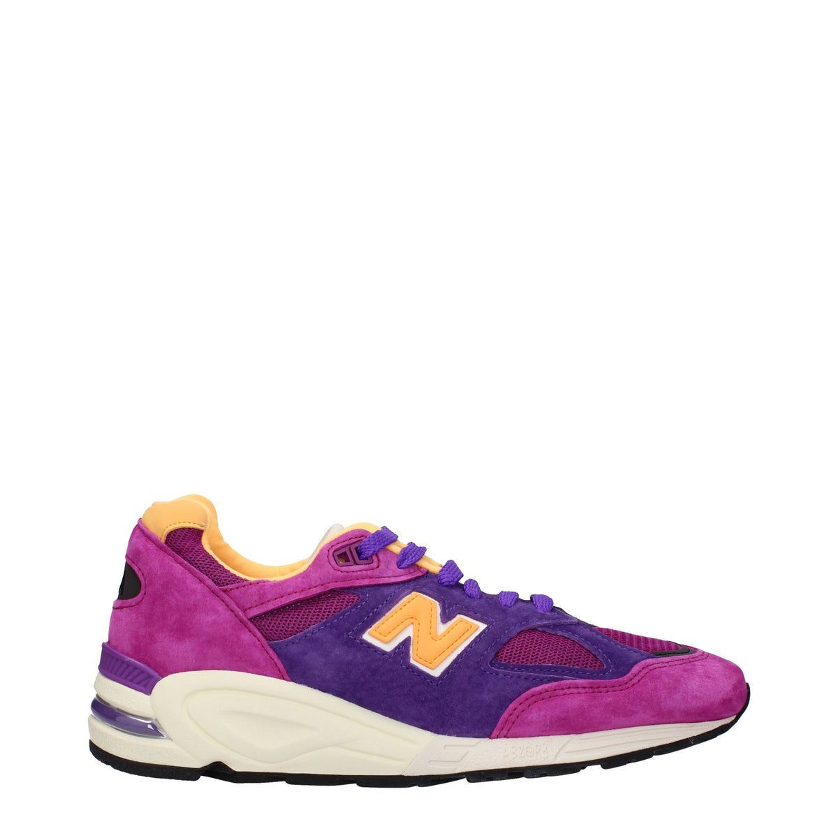 Designer Brand ニューバランススニーカー990メンズスエードパープル/イエロー - Image 2