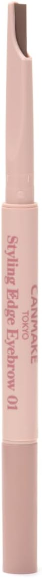 Canmake Styling Edge Eyebrow Pencil Thin Lead with Brush 01 Natural Brown
