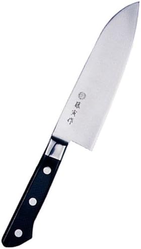 Fujitora's Santoku FU-503 6.7 inches (170 mm), Made in Japan, Cobalt Alloy Steel, Double-edged, Versatile Knife for Meat, Fish, and Vegetables, DP Cobalt Alloy Steel with Metal Clasp