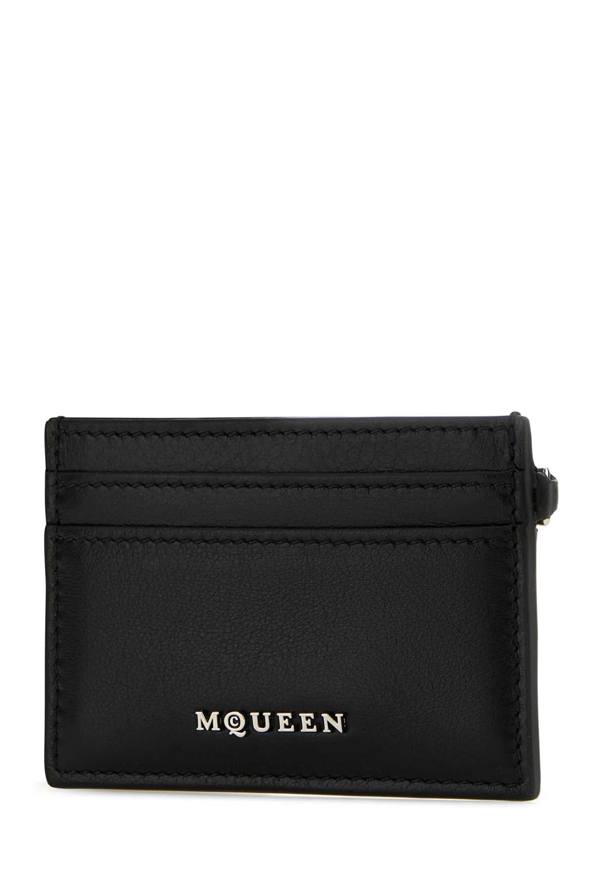 Alexander Mcqueen アレクサンダーマックイーンブラックレザースリングカードホルダー - Image 2