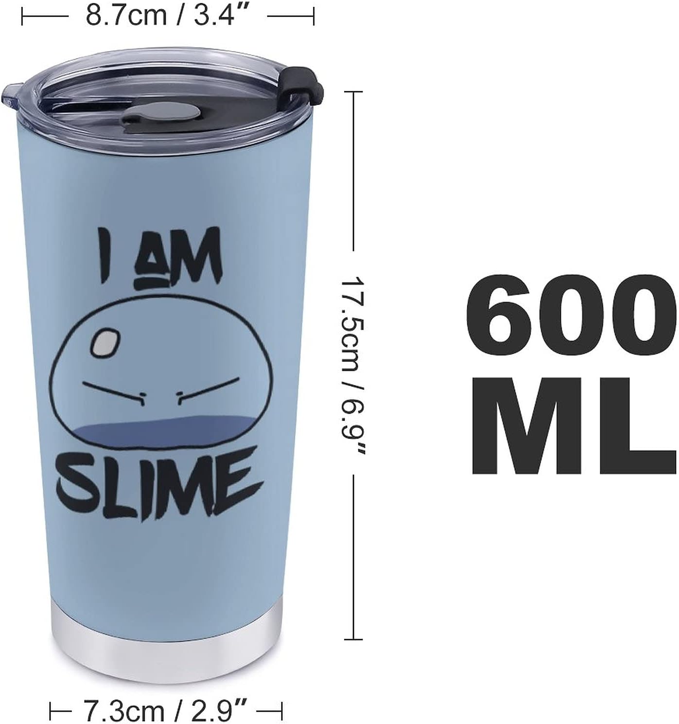 Riml Rolling Mug, Coffee Cup, Convenient Store Cup with Lid, Portable, 20.3 fl oz (600 ml), Direct Drip, Stainless Steel, Straw, Character, Goods, Cold Retention, Moiiss Water Bottle, Tumbler