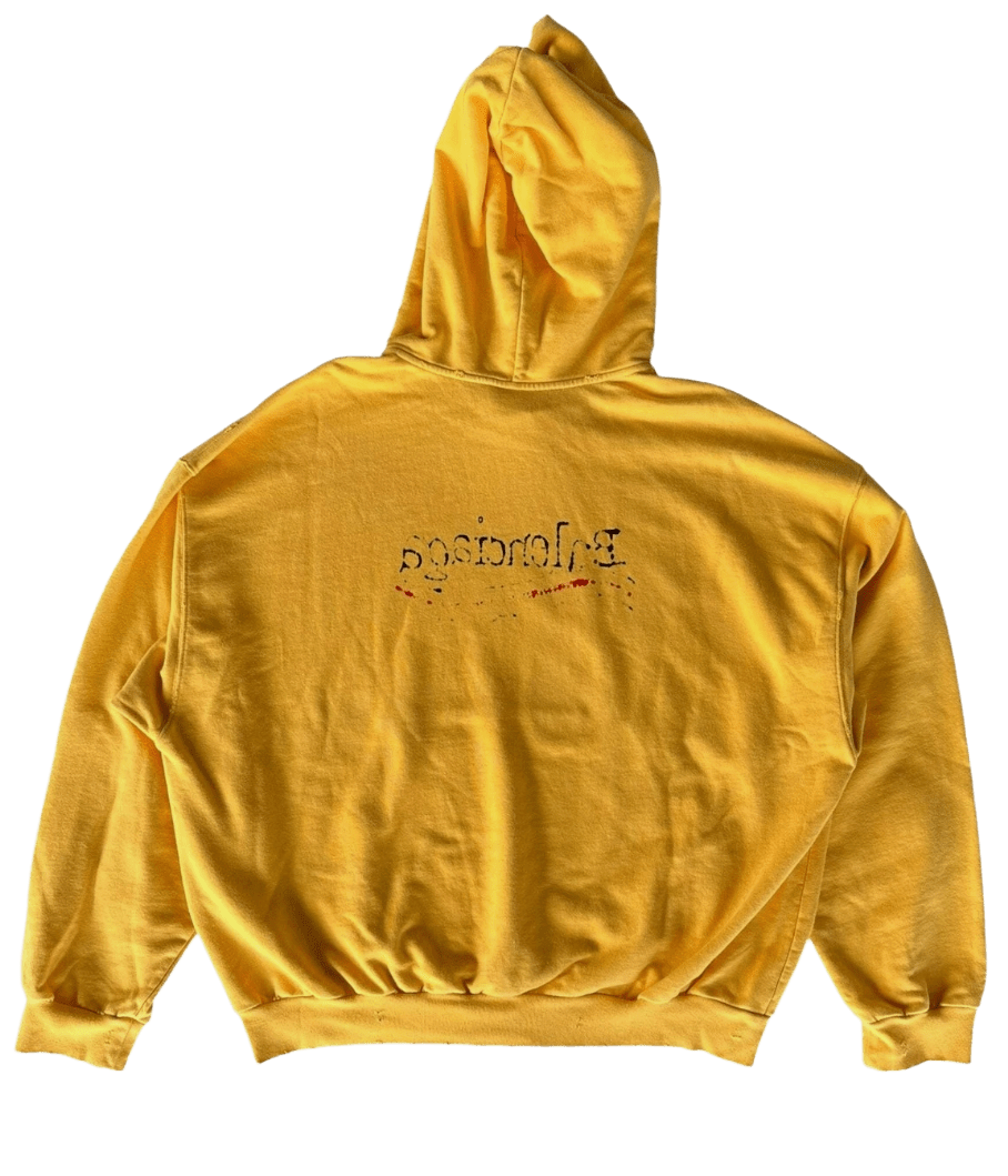BALENCIAGA 'HAND DRAWN POLITICAL CAMPAIGN' YELLOW HOODIE