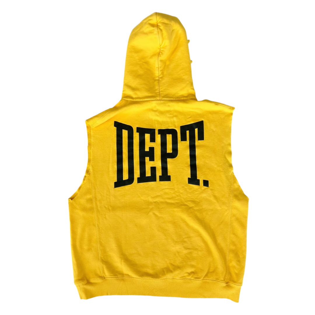 GALLERY DEPT 'YELLOW' CUTOFF LOGO HOODIE