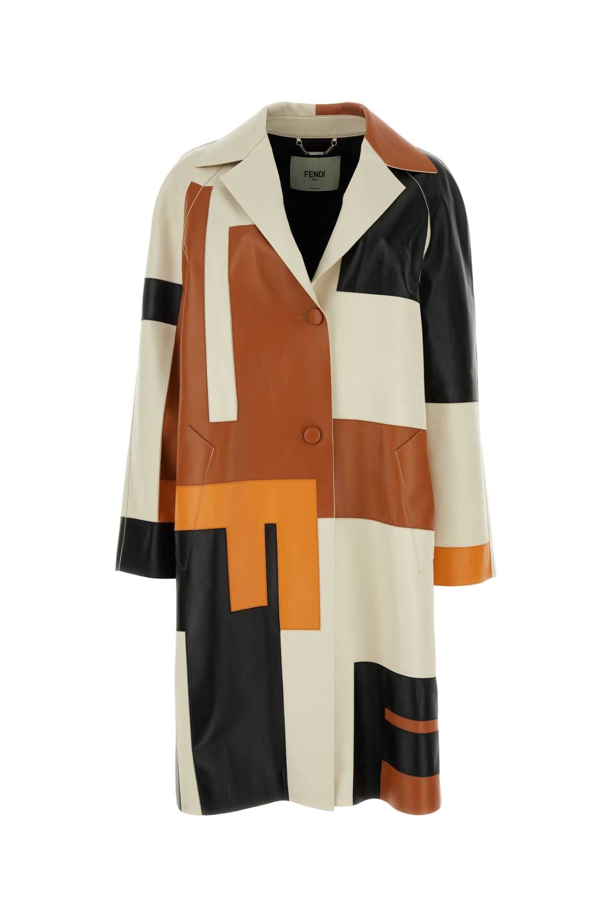 Fendi フェンディマルチカラーナッパレザーオーバーコート - Image 2