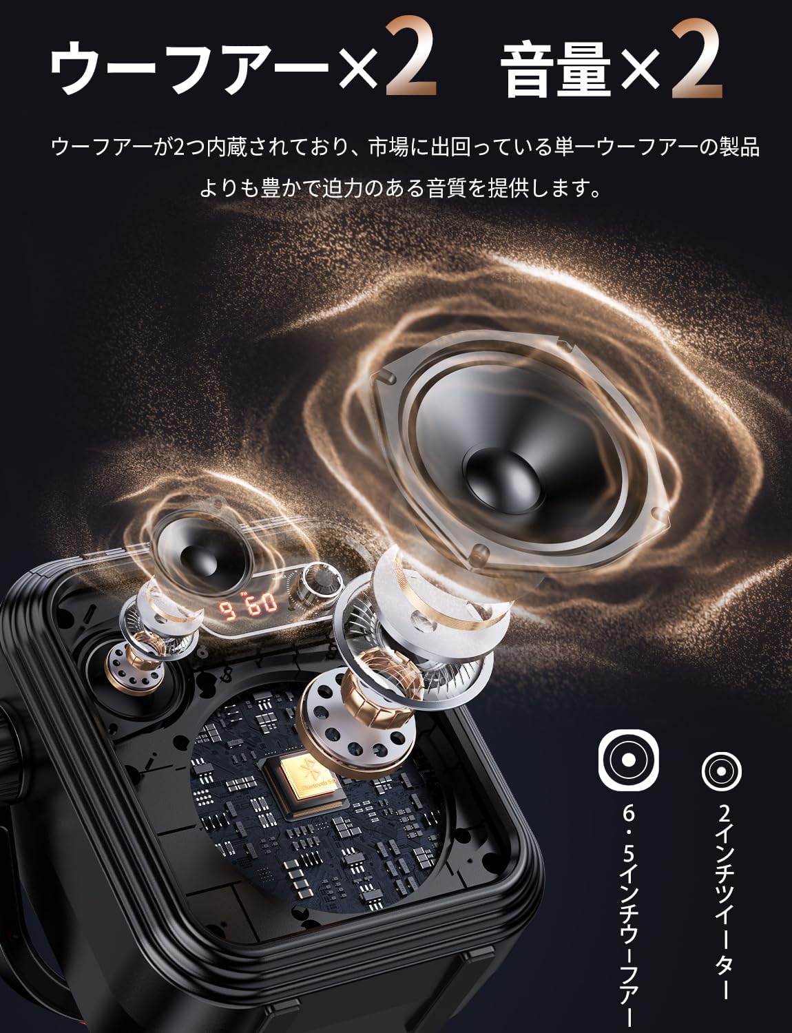 JYX Wireless Microphone Speaker Set Amplifier Bluetooth 5.0 Compatible with Enhanced Bass Function Rechargeable Portable Suitable for Home Parties, Karaoke, Street Speeches, Conferences, School Events