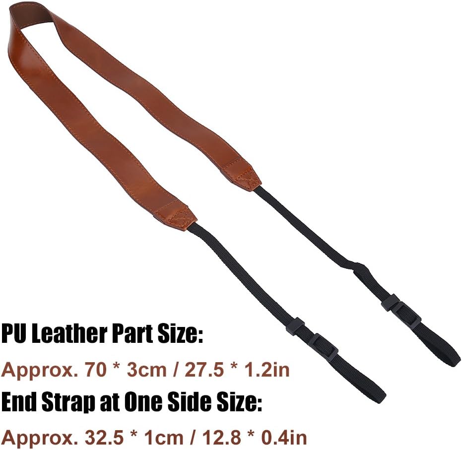 Camera Shoulder Strap, Adjustable PU Leather Camera Neck Strap for All DSLR Cameras Classic Belt for Nikon Canon Sony Photography Accessories (Tan)
