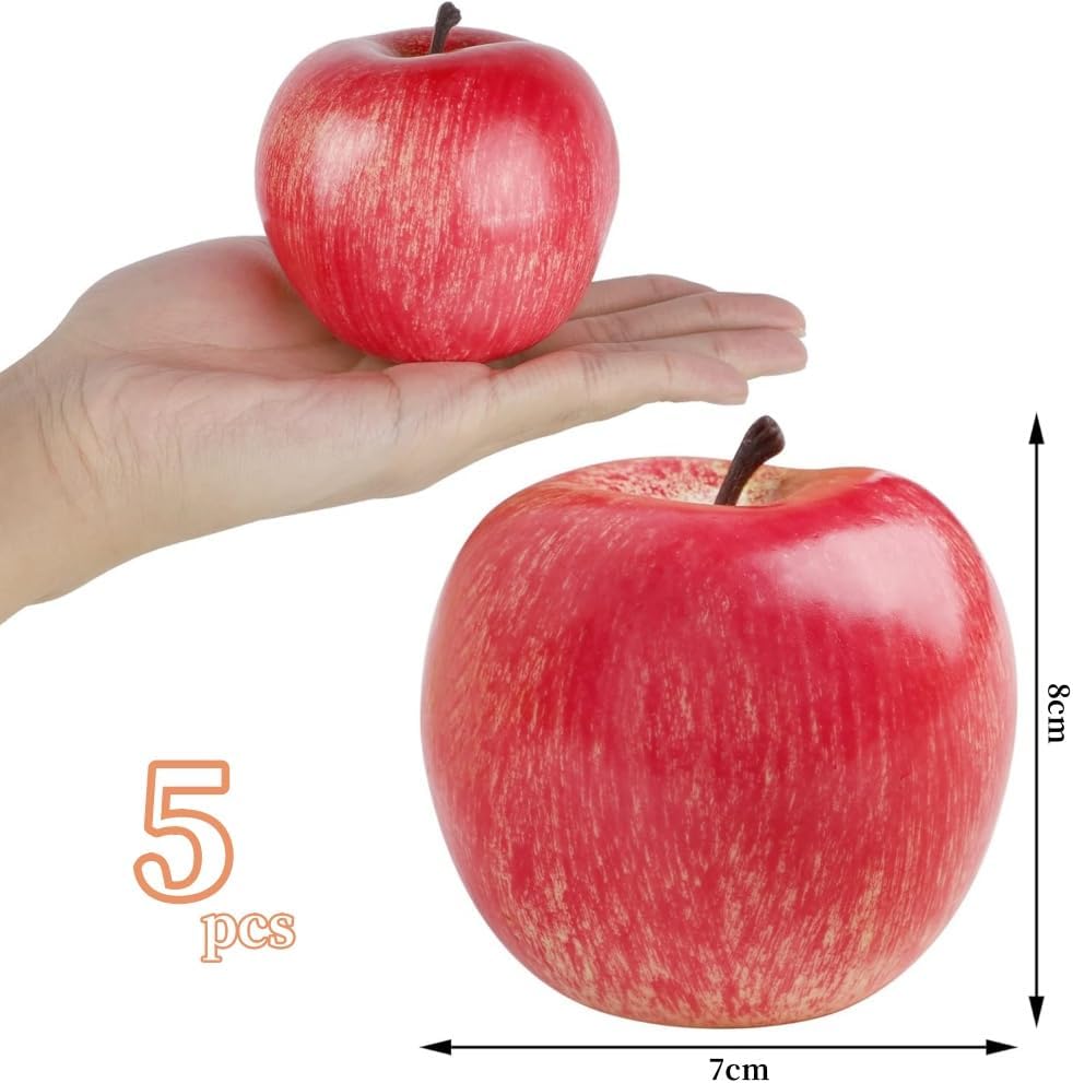 5pcs Apple Food Sample Fruit Model Real Apple Sample Food Model Display Display Props Model 8cm Tall Real Full Size Replica Fruit Model Photography Props Photography Props Display Room